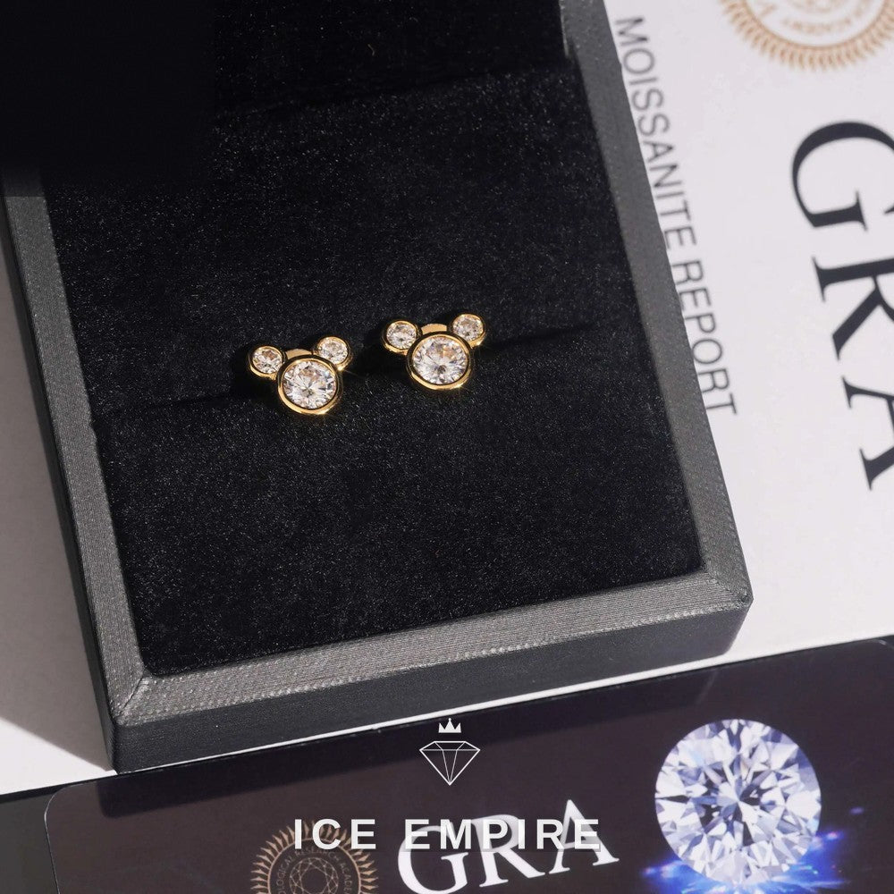 Iced Out Rose Gold Plated Moissanite Earrings