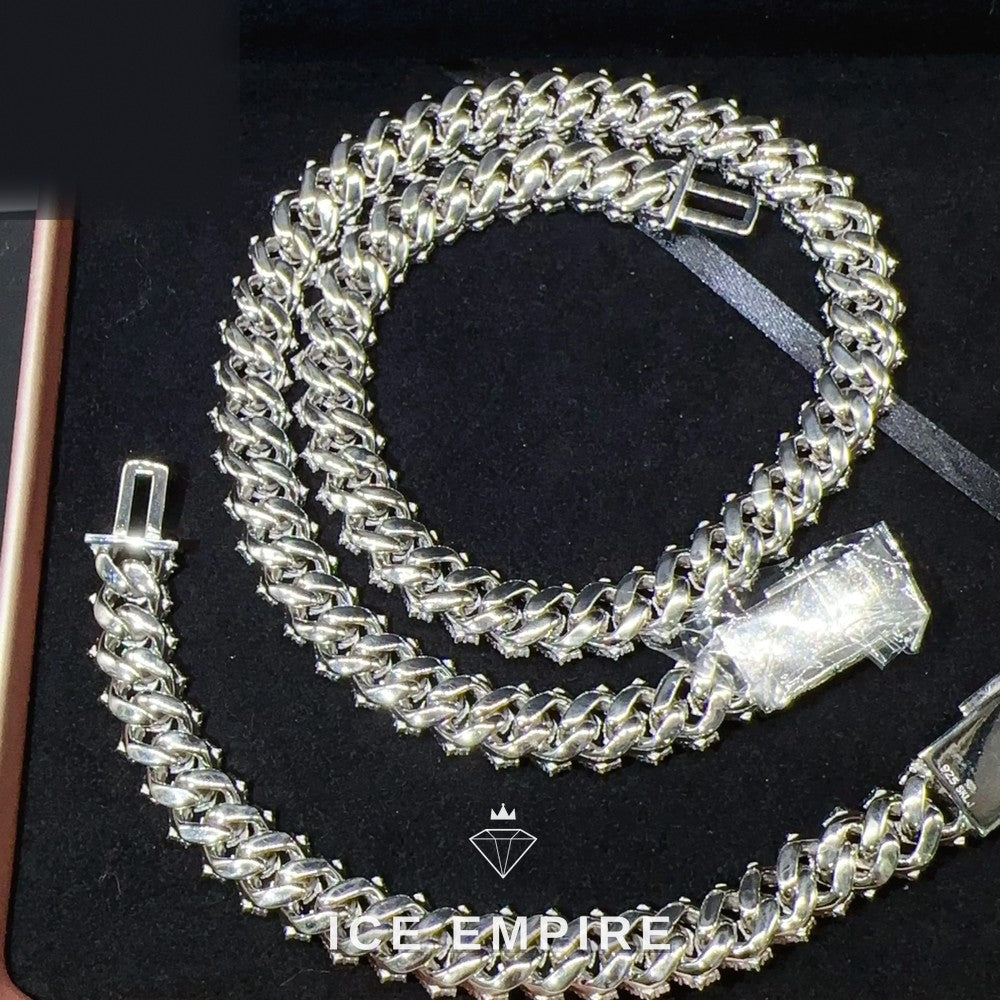 Iced Out Rose Gold Plated Moissanite Cuban Chain