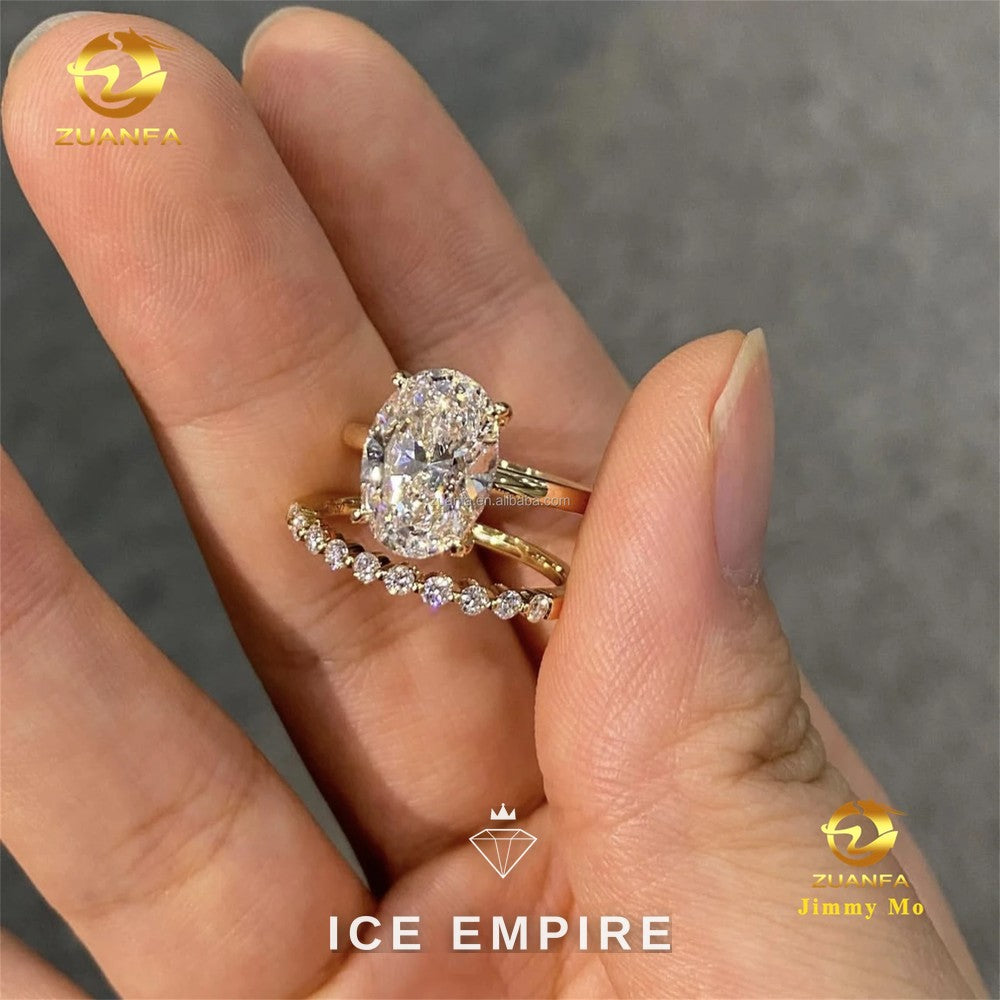 Iced Out Gold Plated Lab Grown Diamond Engagement Ring