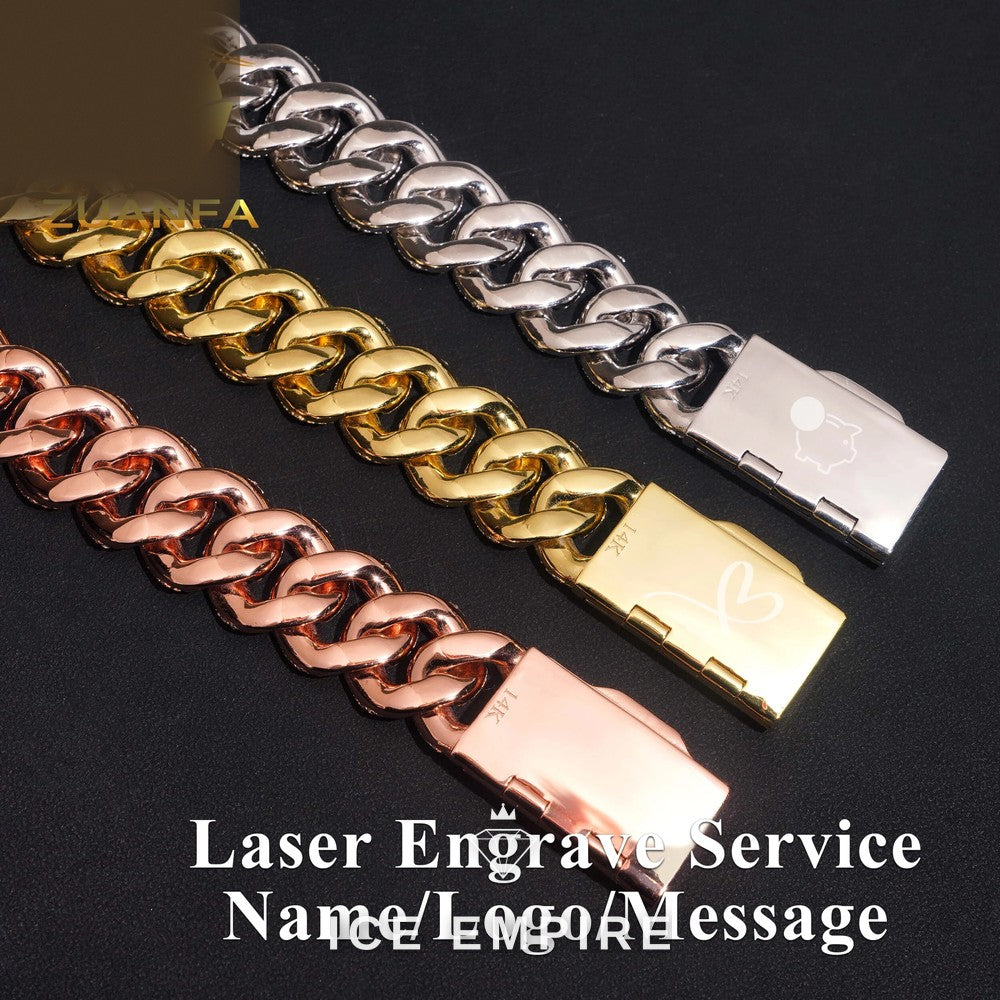 Iced Out Rose Gold Plated Moissanite Cuban Chain