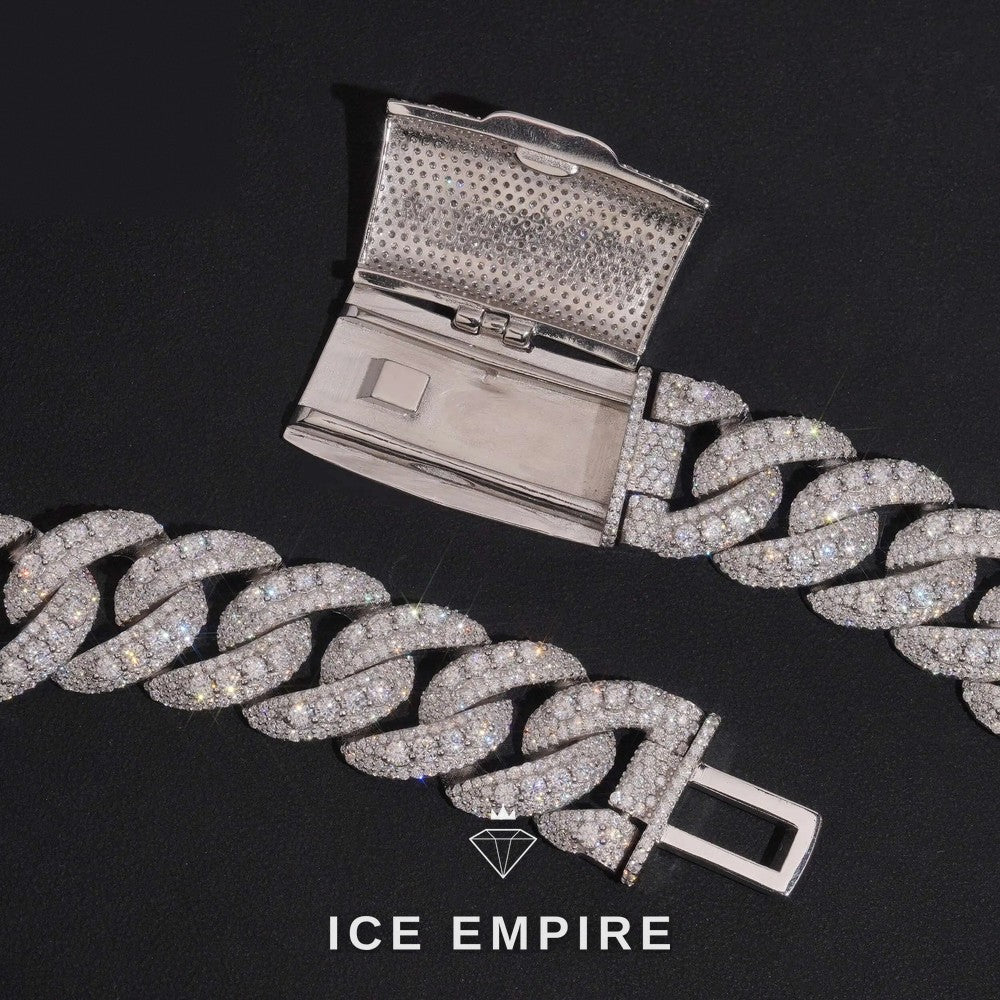 Iced Out Rose Gold Plated Moissanite Cuban Chain
