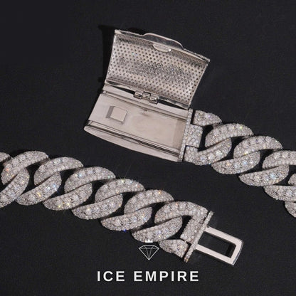 Iced Out Rose Gold Plated Moissanite Cuban Chain
