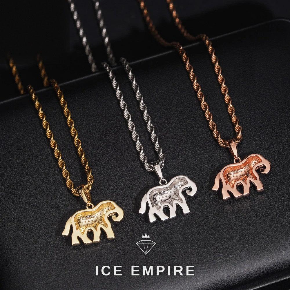 Iced Out Rose Gold Plated Moissanite Pendant