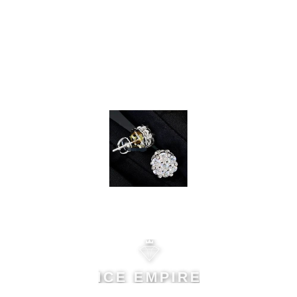 Iced Out 925 Silver Moissanite Stud Earrings
