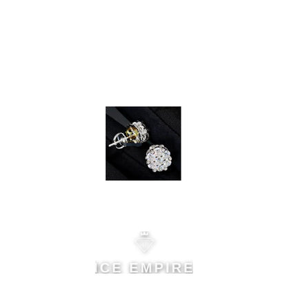 Iced Out 925 Silver Moissanite Stud Earrings