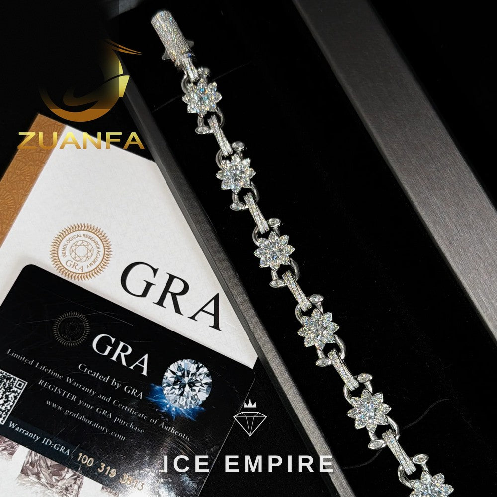 Iced Out 925 Silver Moissanite Cuban Chain