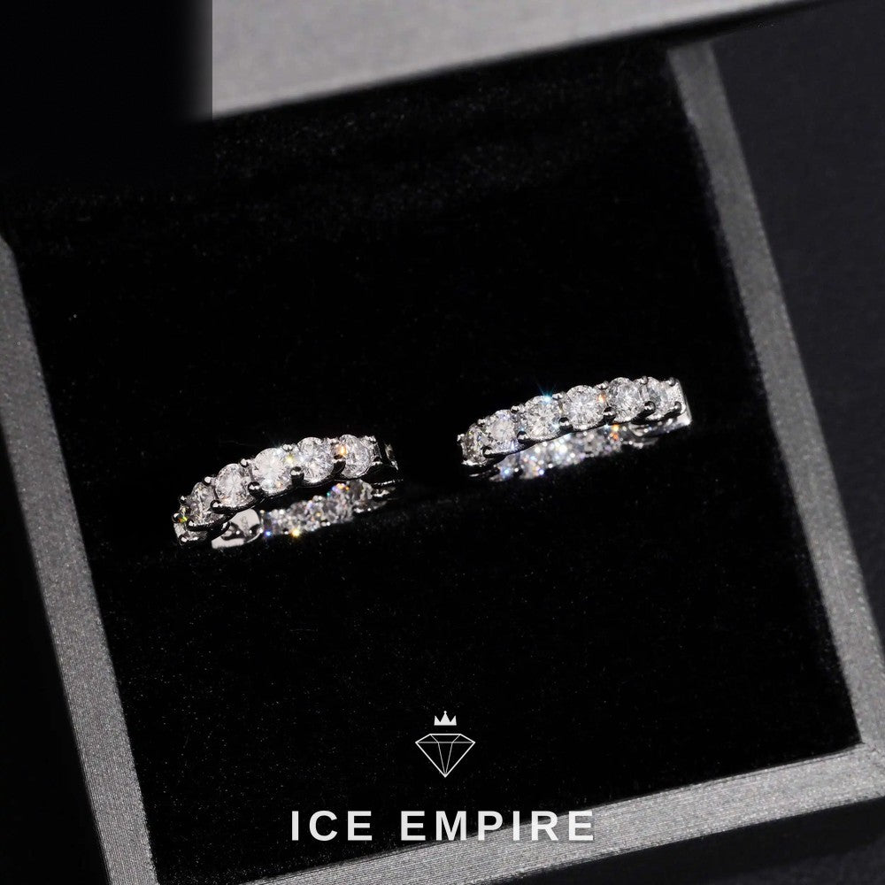 Iced Out Gold Plated Moissanite Stud Earrings