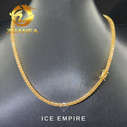 Iced Out Gold Plated Moissanite Tennis Chain