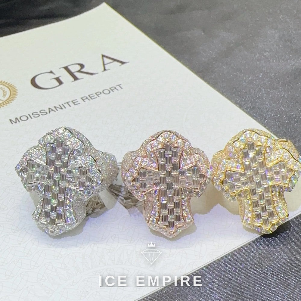 Iced Out 925 Silver Moissanite Ring