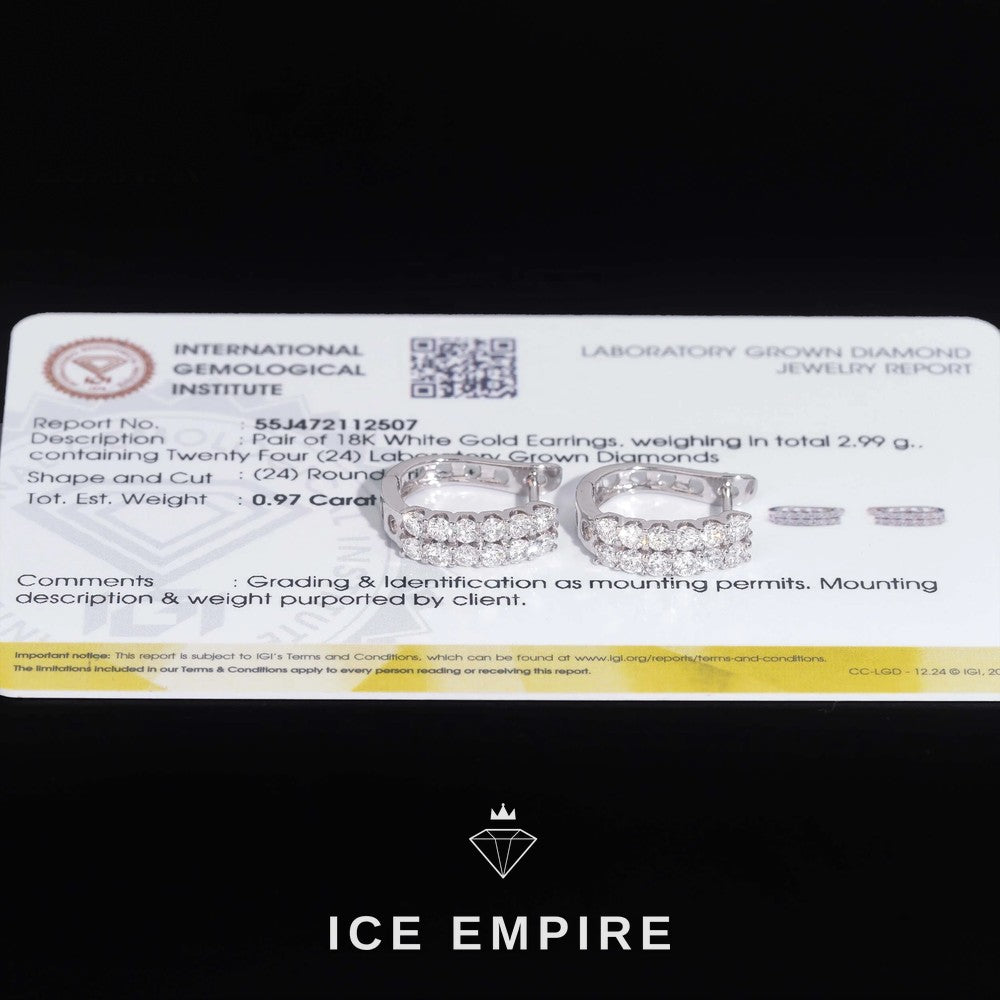 Iced Out 18K Gold Lab Grown Diamond Earrings