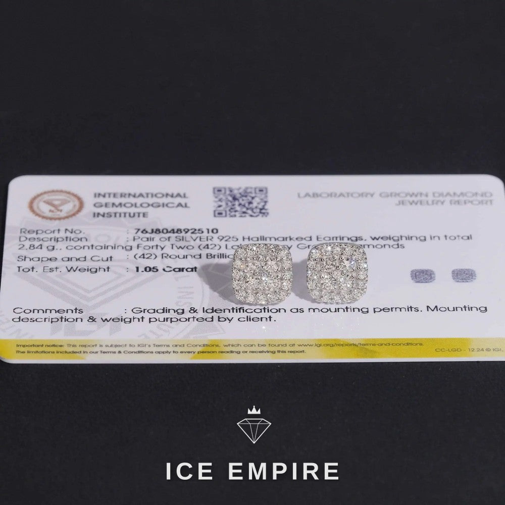 Iced Out Rose Gold Plated Lab Grown Diamond Stud Earrings