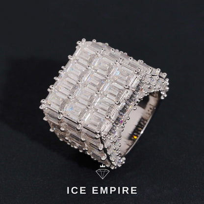 Iced Out 925 Silver Moissanite Ring