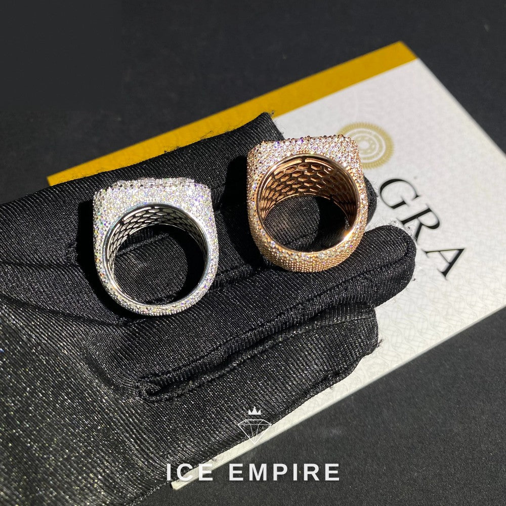Iced Out 925 Silver Moissanite Ring