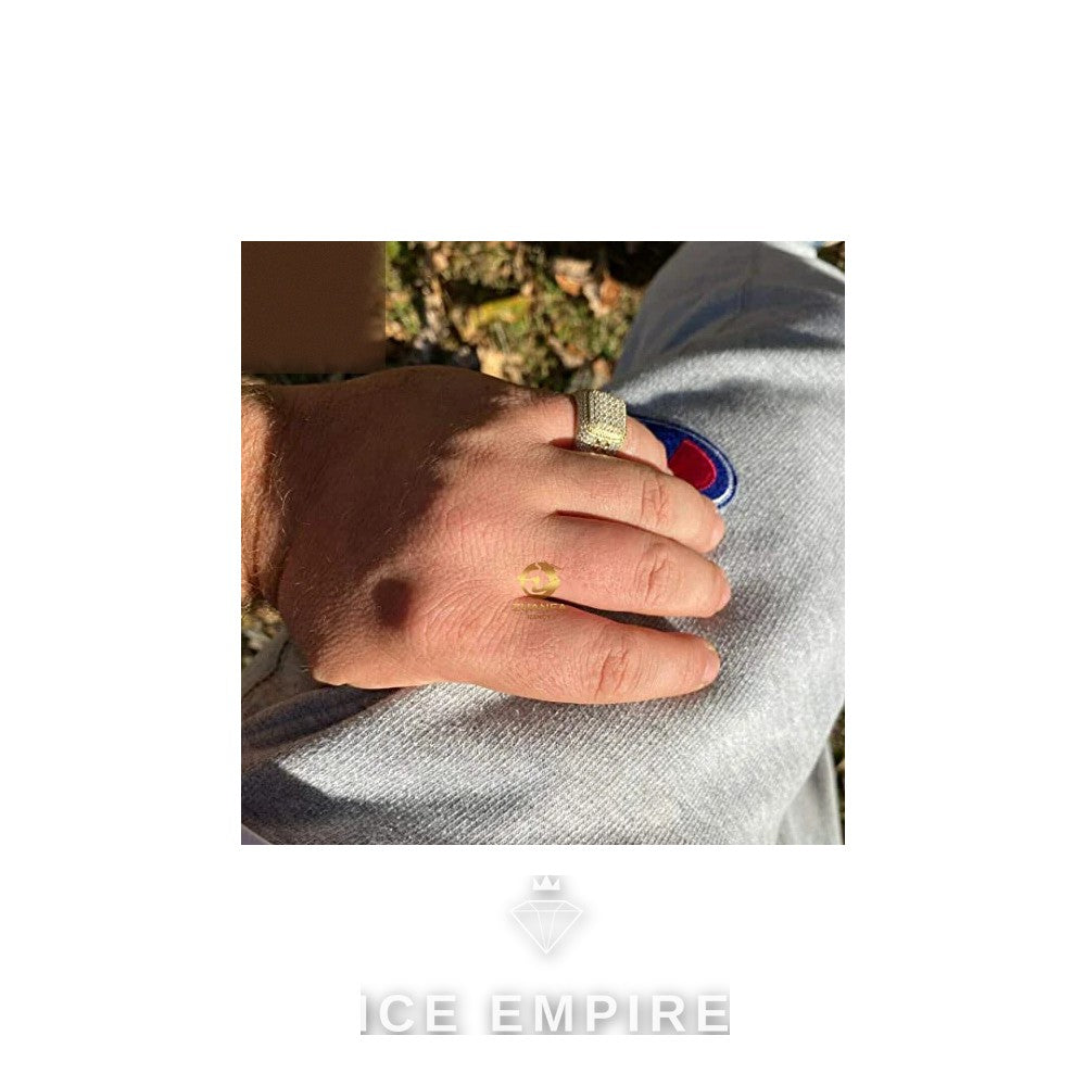 Iced Out Gold Plated Moissanite Ring