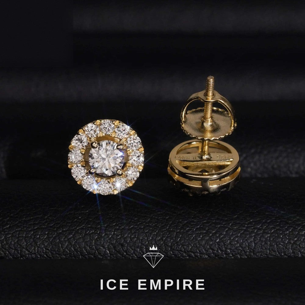 Iced Out Cluster Rose Gold Plated Lab Grown Diamond Earrings