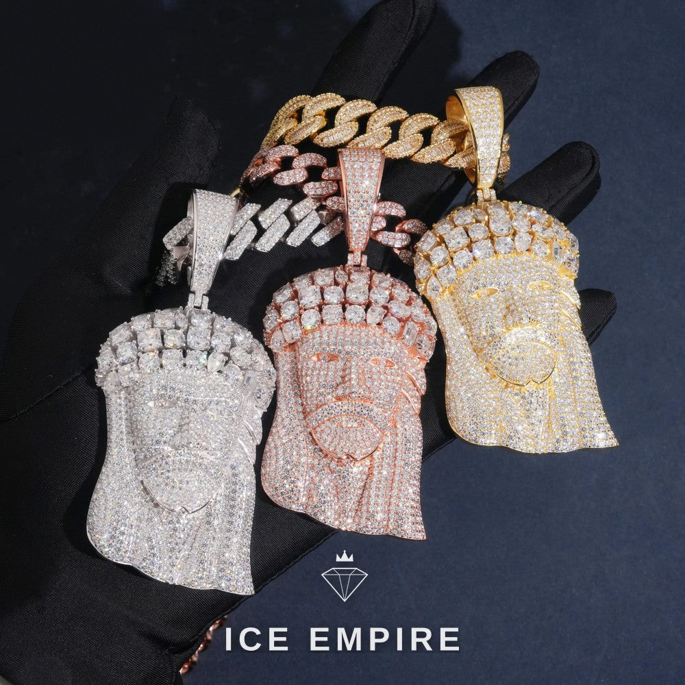 Iced Out Rose Gold Plated Moissanite Pendant