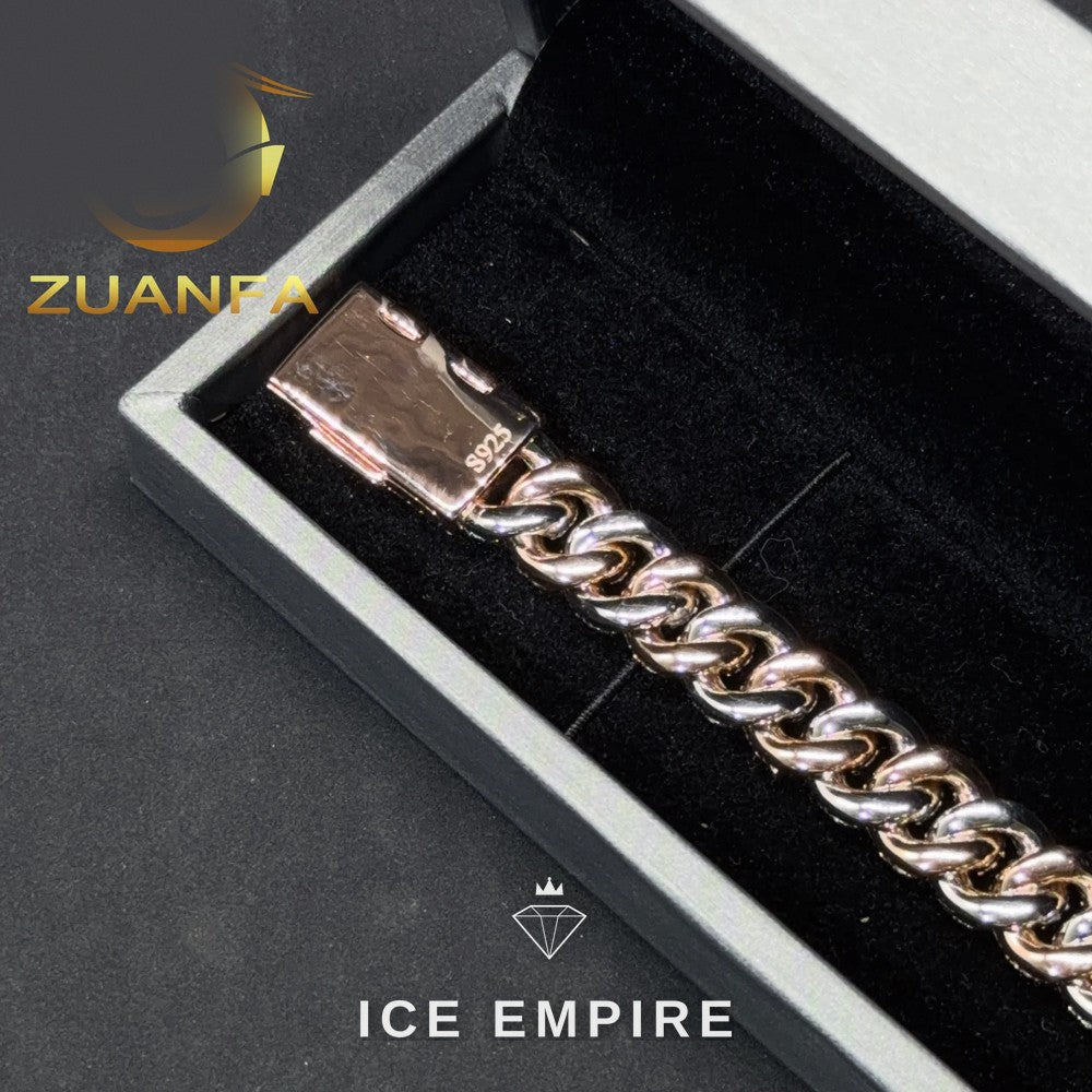 Iced Out 925 Silver Moissanite Cuban Chain
