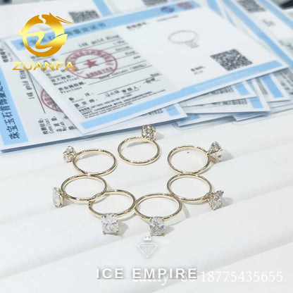 Iced Out 14K Gold Moissanite Engagement Ring