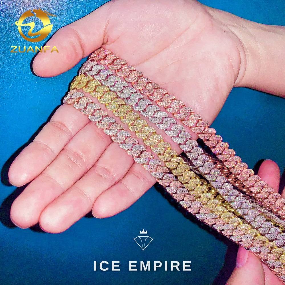 Iced Out Rose Gold Plated Moissanite Cuban Chain