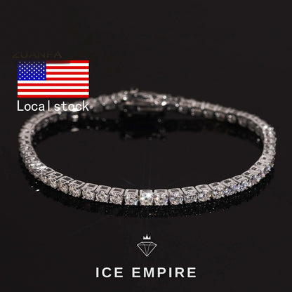 Iced Out 925 Silver Moissanite Tennis Bracelet