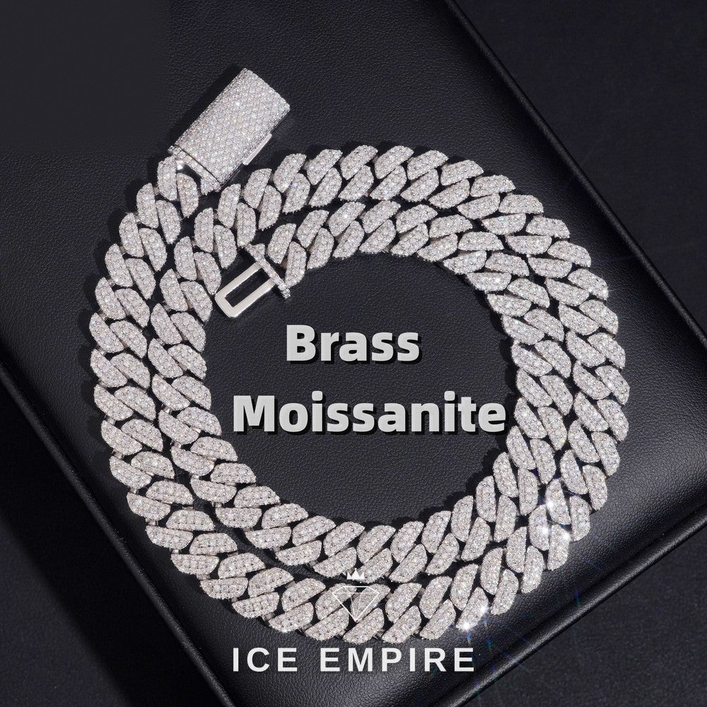 Iced Out Rose Gold Plated Moissanite Cuban Chain