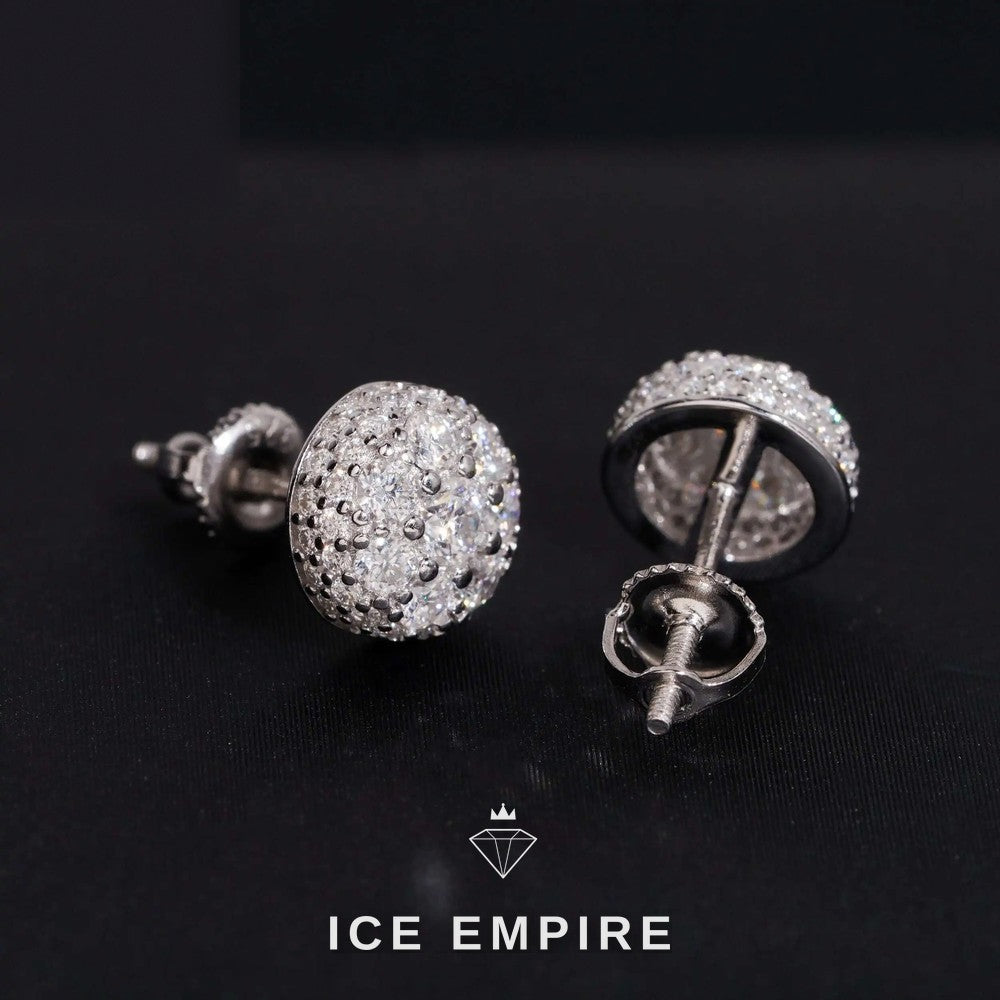 Iced Out 14K Gold Moissanite Stud Earrings