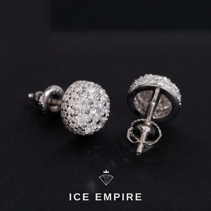Iced Out 14K Gold Moissanite Stud Earrings