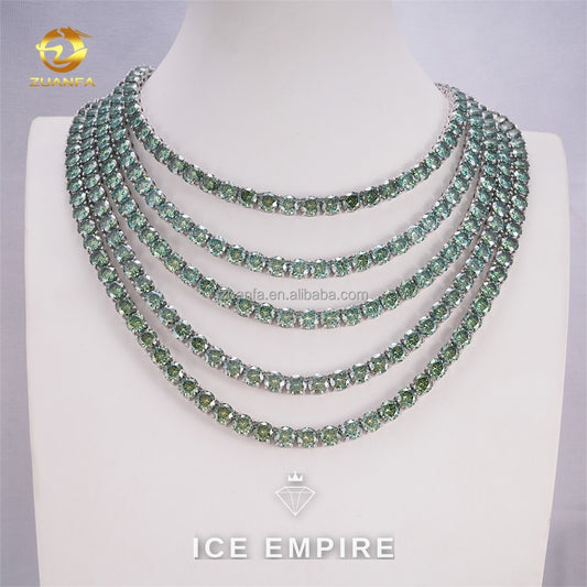 Iced Out 925 Silver Moissanite Tennis Chain