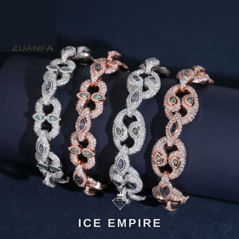 Iced Out Rose Gold Plated Moissanite Cuban Chain