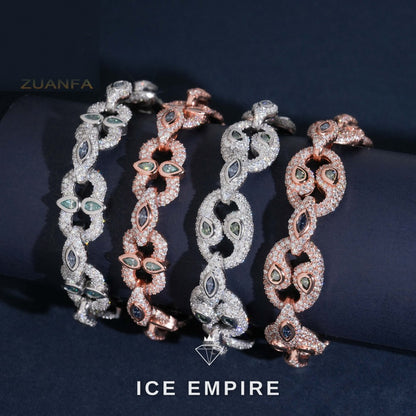 Iced Out Rose Gold Plated Moissanite Cuban Chain