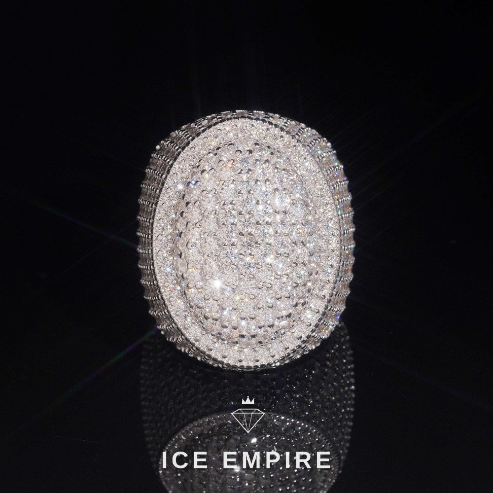 Iced Out 925 Silver Moissanite Ring