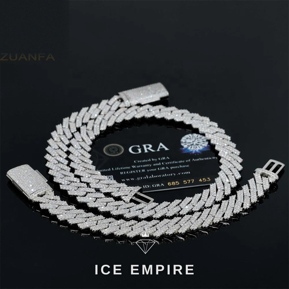 Iced Out Rose Gold Plated Moissanite Cuban Chain