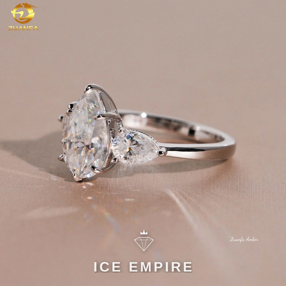 Iced Out Gold Plated Moissanite Wedding Band