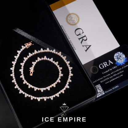 Iced Out Rose Gold Plated Moissanite Cuban Chain