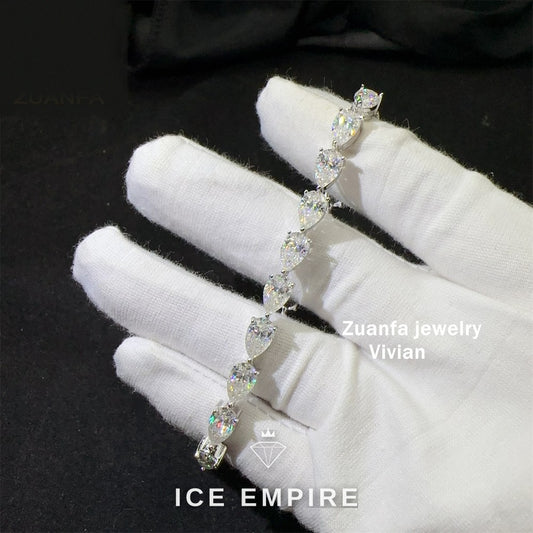 Iced Out 925 Silver Moissanite Tennis Chain