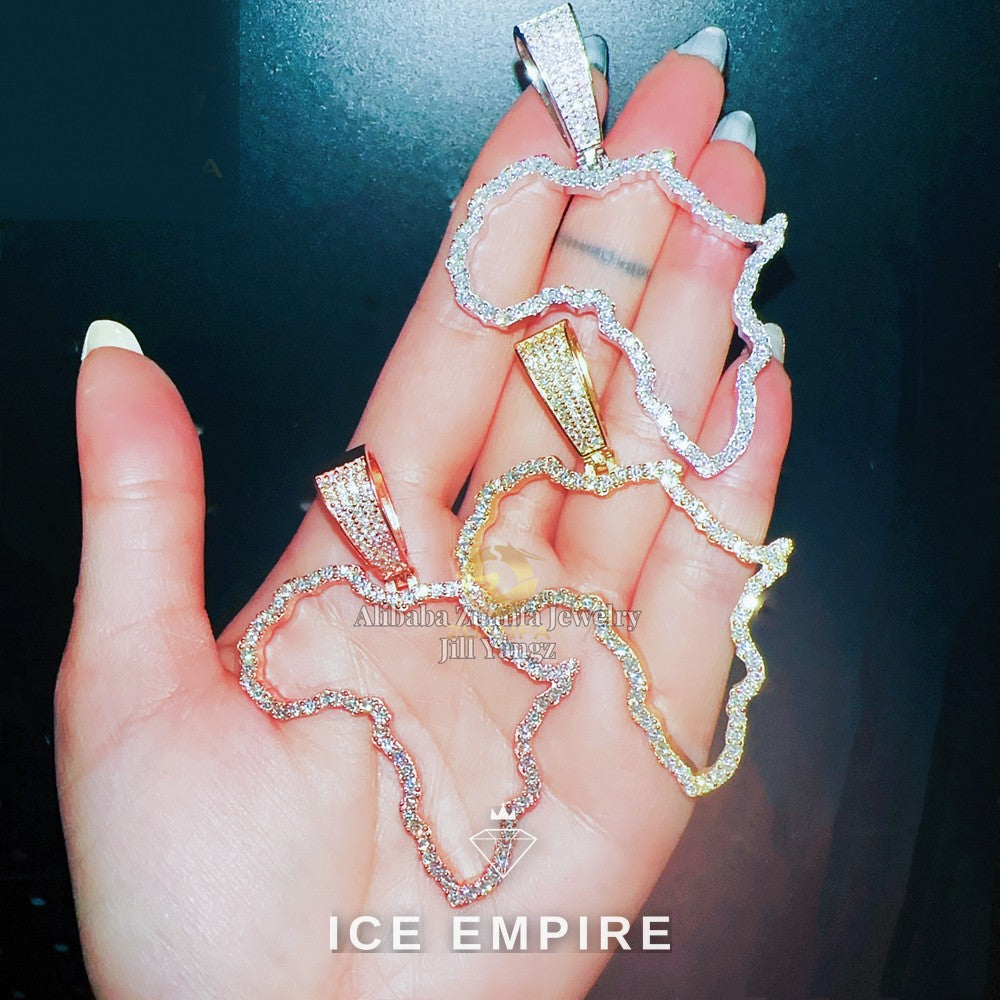 Iced Out 925 Silver Moissanite Pendant