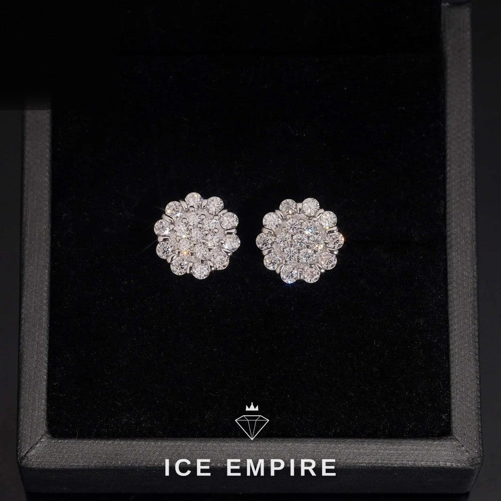 Iced Out Rose Gold Plated Moissanite Stud Earrings