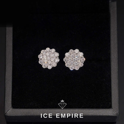 Iced Out Rose Gold Plated Moissanite Stud Earrings