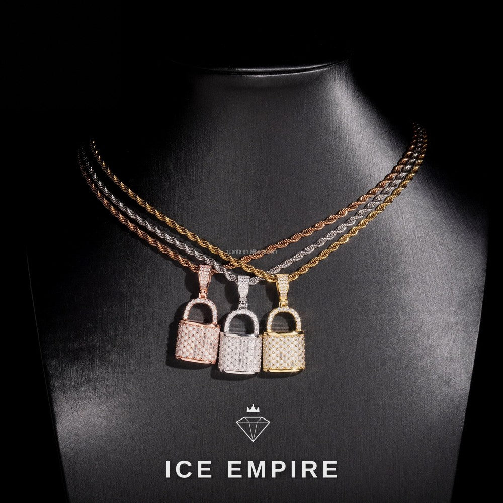 Iced Out Baguette 925 Silver Moissanite Pendant