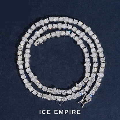 Iced Out 925 Silver Moissanite Cuban Chain