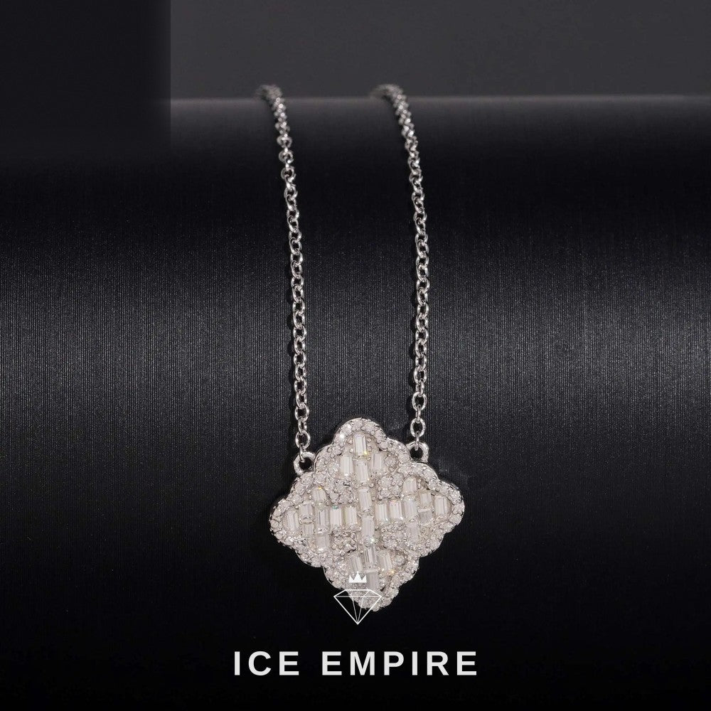 Iced Out Baguette 925 Silver Lab Grown Diamond Pendant