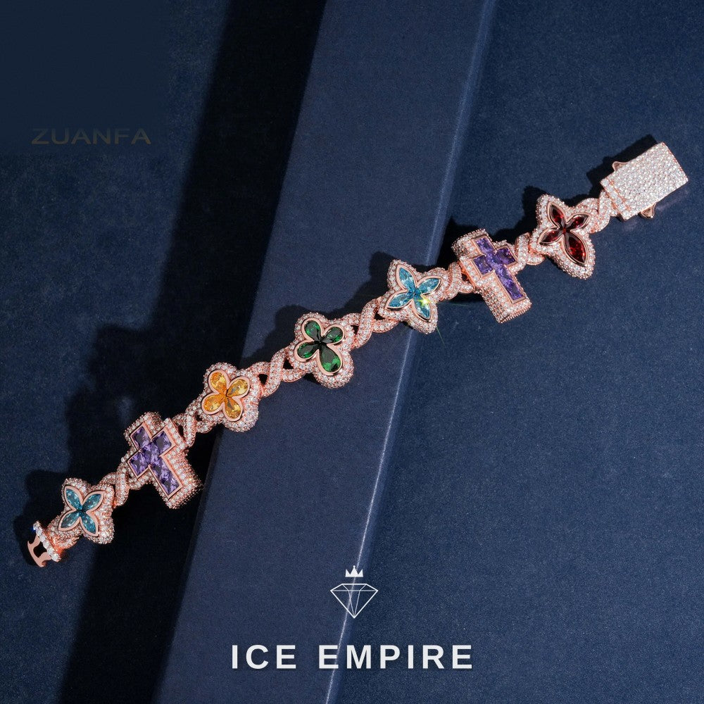 Iced Out Rose Gold Plated Moissanite Cuban Chain