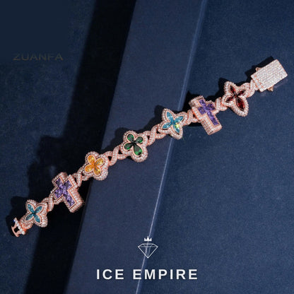 Iced Out Rose Gold Plated Moissanite Cuban Chain