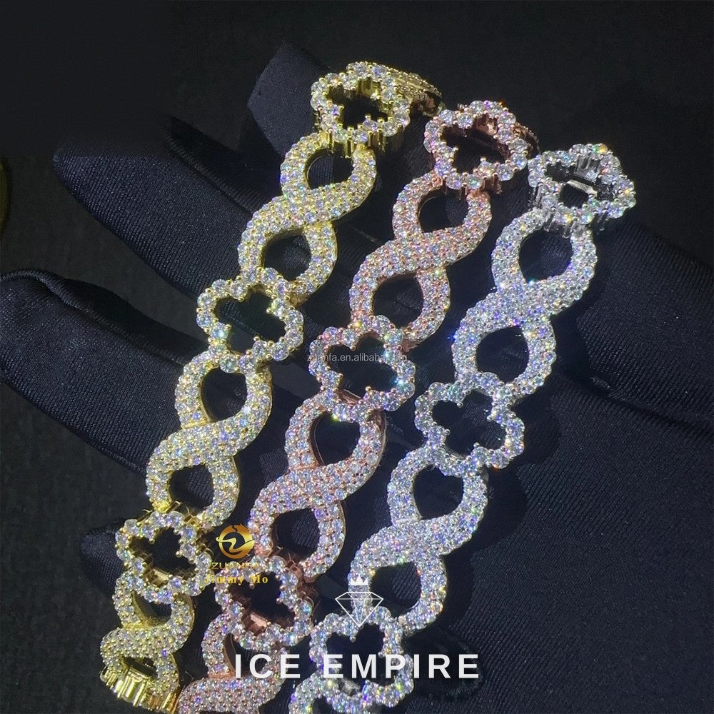 Iced Out 925 Silver Moissanite Cuban Chain