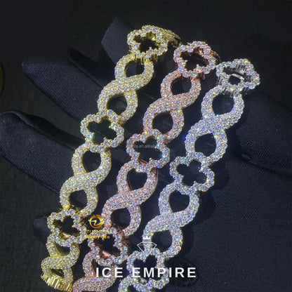 Iced Out 925 Silver Moissanite Cuban Chain