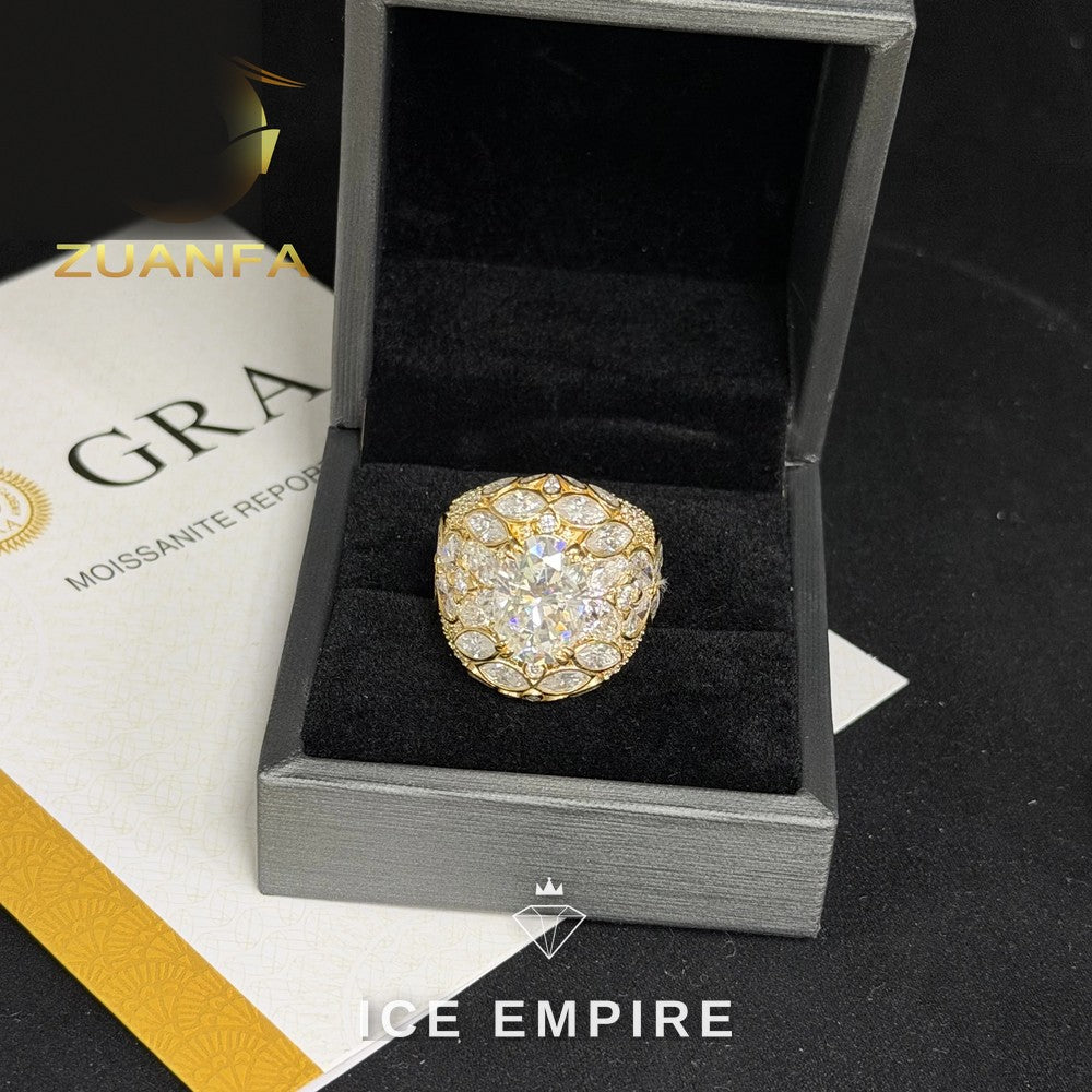 Iced Out Cluster 925 Silver Moissanite Cuban Chain