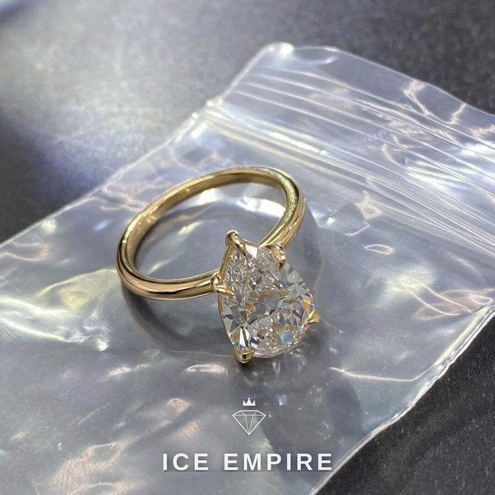 Iced Out 10K Gold Lab Grown Diamond Engagement Ring