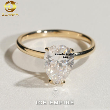 Iced Out 14K Gold Moissanite Wedding Band