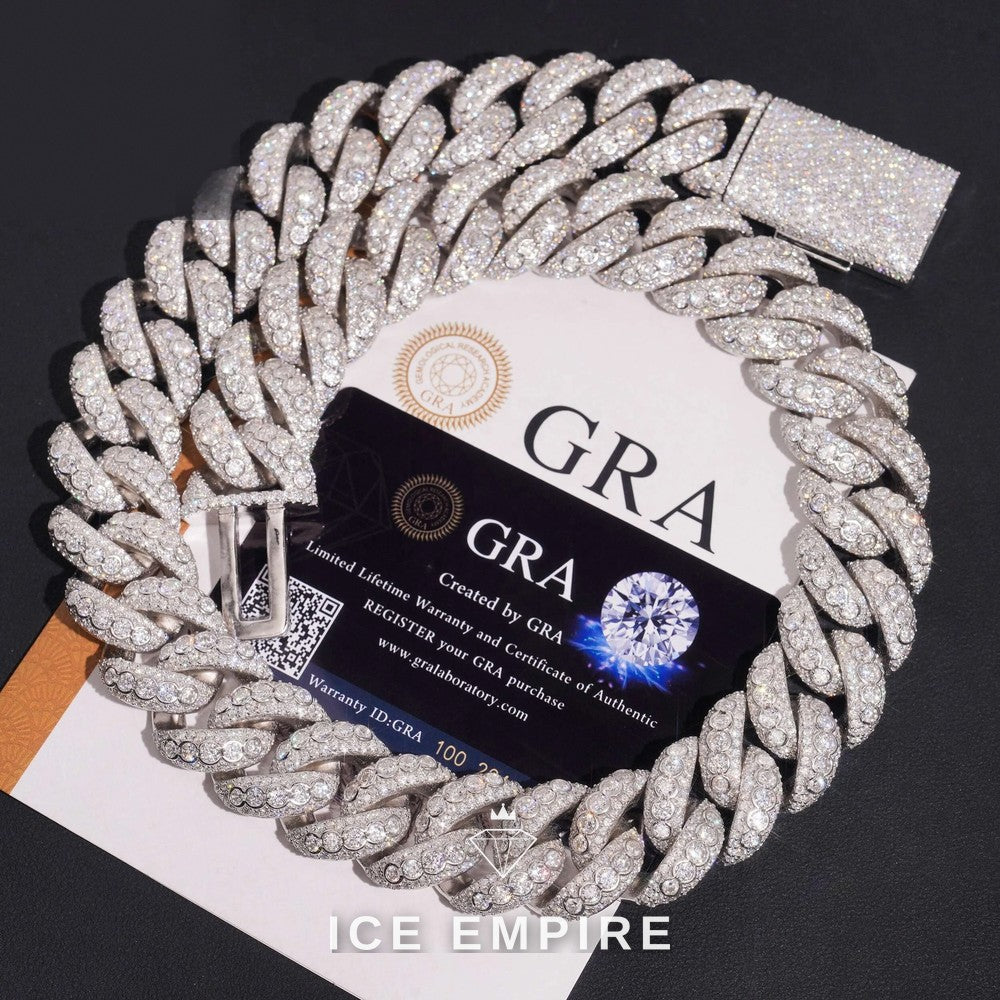 Iced Out Rose Gold Plated Moissanite Cuban Chain
