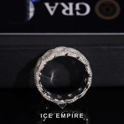 Iced Out 925 Silver Moissanite Ring